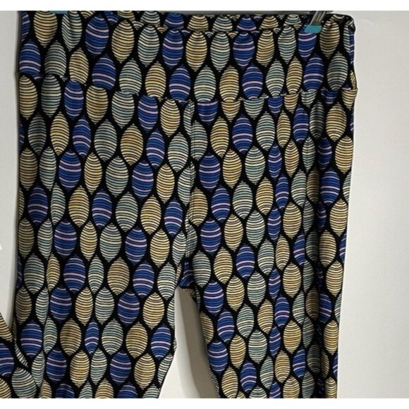 Lularoe sz TC TallCurvy Leggings Spring Pastel Easter Egg Blue Yellow Green Oval - Picture 6 of 8